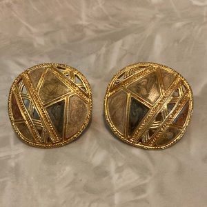Vintage 80’s Edgar Berebi Geometric Enamel Earrings